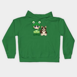 Frog Fiona and Plush Hewie Kids Hoodie